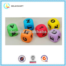 colorful EVA foam letters of an alphabet dice for children